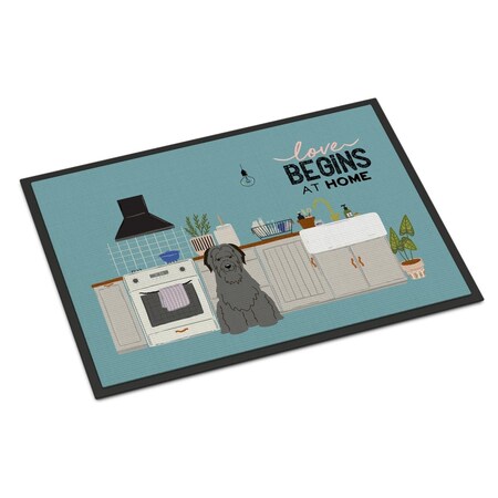 Carolines Treasures 24 x 36 in. Black Briard Kitchen Scene Indoor or Outdoor Mat CK7785JMAT
